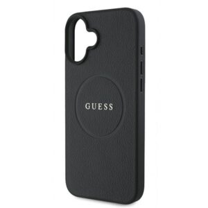 Guess GUHMP16MPGHSMMK Apple iPhone 16 Plus 6.7" juodos spalvos kietas dėklas Grained Ring MagSafe - Image 6