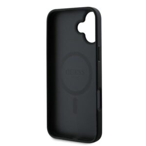 Guess GUHMP16MPGHSMMK Apple iPhone 16 Plus 6.7" juodos spalvos kietas dėklas Grained Ring MagSafe - Image 7
