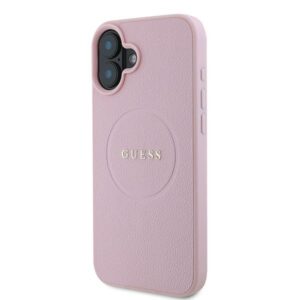 Guess GUHMP16MPGHSMMP Apple iPhone 16 Plus 6.7" rožinės spalvos kietas dėklas Grained Ring MagSafe - Image 2