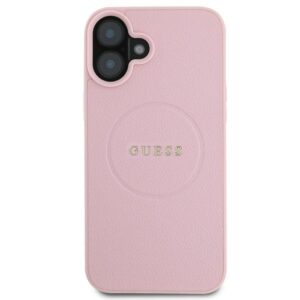 Guess GUHMP16MPGHSMMP Apple iPhone 16 Plus 6.7" rožinės spalvos kietas dėklas Grained Ring MagSafe - Image 3