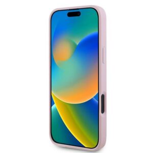 Guess GUHMP16MPGHSMMP Apple iPhone 16 Plus 6.7" rožinės spalvos kietas dėklas Grained Ring MagSafe - Image 5