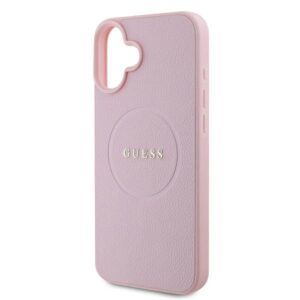 Guess GUHMP16MPGHSMMP Apple iPhone 16 Plus 6.7" rožinės spalvos kietas dėklas Grained Ring MagSafe - Image 6
