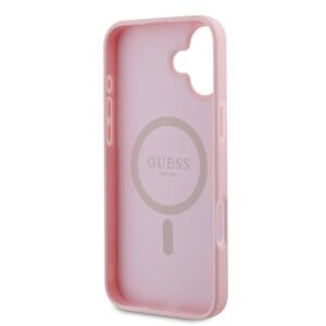 Guess GUHMP16MPGHSMMP Apple iPhone 16 Plus 6.7" rožinės spalvos kietas dėklas Grained Ring MagSafe - Image 7