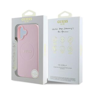Guess GUHMP16MPGHSMMP Apple iPhone 16 Plus 6.7" rožinės spalvos kietas dėklas Grained Ring MagSafe - Image 8