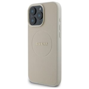 Guess GUHMP16XPGHSMME Apple iPhone 16 Pro Max 6.9" beige kietas dėklas Grained Ring MagSafe - Image 2