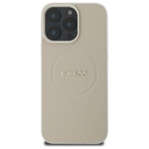 Guess GUHMP16XPGHSMME Apple iPhone 16 Pro Max 6.9" beige kietas dėklas Grained Ring MagSafe - Image 3