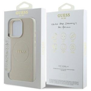Guess GUHMP16XPGHSMME Apple iPhone 16 Pro Max 6.9" beige kietas dėklas Grained Ring MagSafe - Image 8