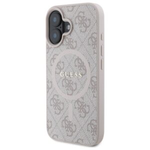 Guess GUHMP16SG4GFRP Apple iPhone 16 6.1" rožinės spalvos kietas dėklas 4G Ring Classic Logo MagSafe - Image 2