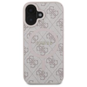 Guess GUHMP16SG4GFRP Apple iPhone 16 6.1" rožinės spalvos kietas dėklas 4G Ring Classic Logo MagSafe - Image 3