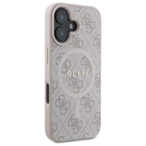 Guess GUHMP16SG4GFRP Apple iPhone 16 6.1" rožinės spalvos kietas dėklas 4G Ring Classic Logo MagSafe - Image 4