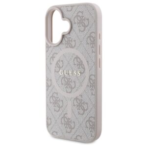 Guess GUHMP16SG4GFRP Apple iPhone 16 6.1" rožinės spalvos kietas dėklas 4G Ring Classic Logo MagSafe - Image 6