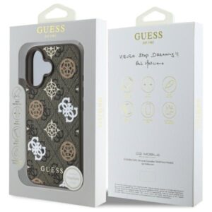 Guess GUHMP16SP4RPSW Apple iPhone 16 6.1" rudos spalvos kietas dėklas 4G Printed Stripes MagSafe - Image 8