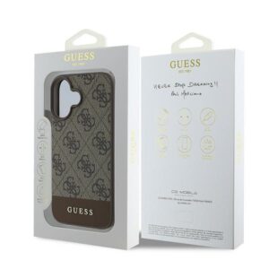 Guess GUHCP16MG4GLBR Apple iPhone 16 Plus 6.7" rudos spalvos kietas dėklas 4G Bottom Stripe - Image 8
