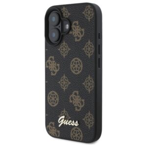 Guess GUHMP16SPGPYSK Apple iPhone 16 6.1" juodos spalvos kietas dėklas Peony Script MagSafe - Image 2