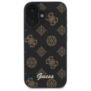 Guess GUHMP16SPGPYSK Apple iPhone 16 6.1" juodos spalvos kietas dėklas Peony Script MagSafe - Image 3