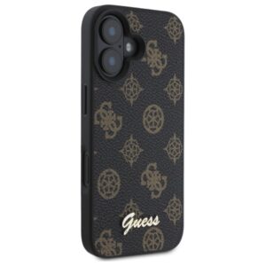Guess GUHMP16SPGPYSK Apple iPhone 16 6.1" juodos spalvos kietas dėklas Peony Script MagSafe - Image 4