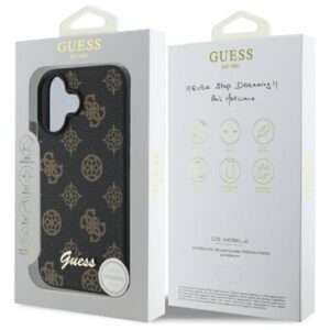Guess GUHMP16SPGPYSK Apple iPhone 16 6.1" juodos spalvos kietas dėklas Peony Script MagSafe - Image 8