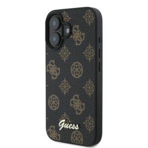 Guess GUHMP16MPGPYSK Apple iPhone 16 Plus 6.7" juodos spalvos kietas dėklas PU Peony Script MagSafe - Image 2