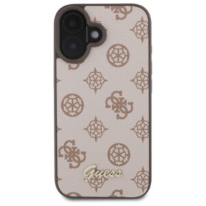 Guess GUHMP16SPGPYSW Apple iPhone 16 6.1" rudos spalvos kietas dėklas Peony Script MagSafe - Image 3