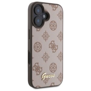 Guess GUHMP16SPGPYSW Apple iPhone 16 6.1" rudos spalvos kietas dėklas Peony Script MagSafe - Image 4