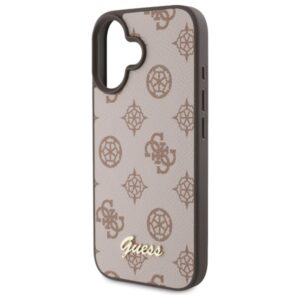 Guess GUHMP16SPGPYSW Apple iPhone 16 6.1" rudos spalvos kietas dėklas Peony Script MagSafe - Image 6