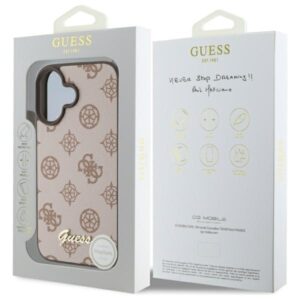 Guess GUHMP16SPGPYSW Apple iPhone 16 6.1" rudos spalvos kietas dėklas Peony Script MagSafe - Image 8