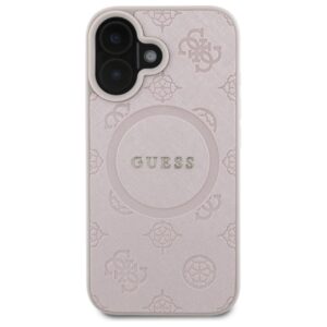 Guess GUHMP16SPSAPSMEP Apple iPhone 16 6.1"rožinės spalvos kietas dėklas Saffiano Peony Classic Logo MagSafe - Image 3