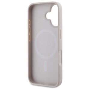 Guess GUHMP16SPSAPSMEP Apple iPhone 16 6.1"rožinės spalvos kietas dėklas Saffiano Peony Classic Logo MagSafe - Image 7