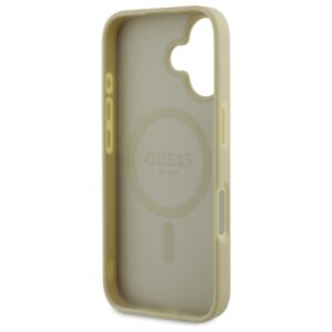 Guess GUHMP16SPSAPSMED Apple iPhone 16 6.1" gold kietas dėklas Saffiano Peony Classic Logo MagSafe - Image 7