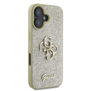 Guess GUHCP16SHG4SGD Apple iPhone 16 6.1" gold kietas dėklas Fixed Glitter Big 4G - Image 2