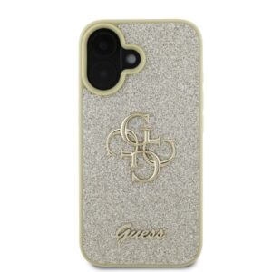 Guess GUHCP16SHG4SGD Apple iPhone 16 6.1" gold kietas dėklas Fixed Glitter Big 4G - Image 3