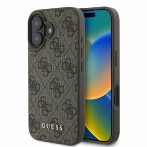 Guess GUHCP16SG4GFBR Apple iPhone 16 6.1" rudos spalvos kietas dėklas 4G Classic