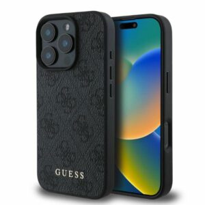 Guess GUHCP16LG4GFGR Apple iPhone 16 Pro 6.3" juodos spalvos kietas dėklas 4G Classic