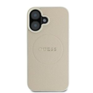 Guess GUHMP16SPGHSMME Apple iPhone 16 6.1" beige kietas dėklas Grained Ring MagSafe - Image 3