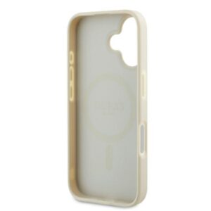 Guess GUHMP16SPGHSMME Apple iPhone 16 6.1" beige kietas dėklas Grained Ring MagSafe - Image 7