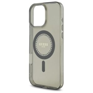 Guess GUHMP16LPFTDTEK Apple iPhone 16 Pro 6.3" juodos spalvos kietas dėklas IML Rhinestones MagSafe - Image 6