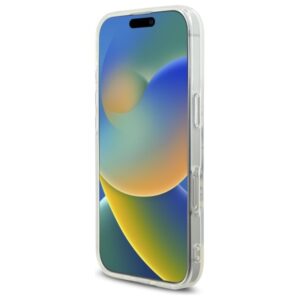 Guess GUHMP16XPFTDTEH Apple iPhone 16 Pro Max 6.9" baltos spalvos kietas dėklas IML Rhinestones MagSafe - Image 5