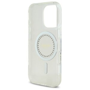 Guess GUHMP16XPFTDTEH Apple iPhone 16 Pro Max 6.9" baltos spalvos kietas dėklas IML Rhinestones MagSafe - Image 7