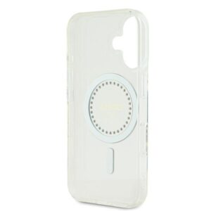 Guess GUHMP16SPFTDTEH Apple iPhone 16 6.1" baltos spalvos kietas dėklas IML Rhinestones MagSafe - Image 7
