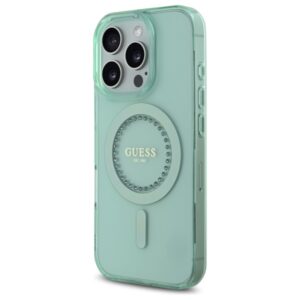 Guess GUHMP16XPFTDTEN Apple iPhone 16 Pro Max 6.9" green kietas dėklas IML Rhinestones MagSafe - Image 2