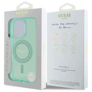 Guess GUHMP16XPFTDTEN Apple iPhone 16 Pro Max 6.9" green kietas dėklas IML Rhinestones MagSafe - Image 8