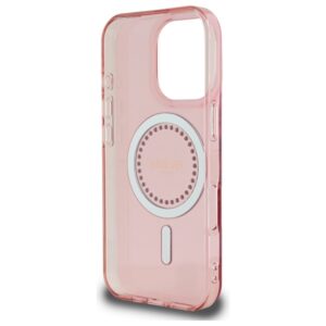 Guess GUHMP16XPFTDTEP Apple iPhone 16 Pro Max 6.9" rožinės spalvos kietas dėklas IML Rhinestones MagSafe - Image 7