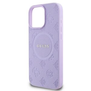 Guess GUHMP16XPSAPSMEU Apple iPhone 16 Pro Max 6.9" violetinės spalvos kietas dėklas Saffiano Peony Classic Logo M - Image 6