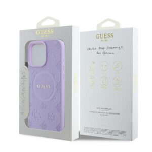 Guess GUHMP16XPSAPSMEU Apple iPhone 16 Pro Max 6.9" violetinės spalvos kietas dėklas Saffiano Peony Classic Logo M - Image 8