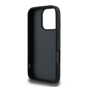 Guess GUHCP16LPSQSQSK Apple iPhone 16 Pro 6.3" juodos spalvos kietas dėklas Quilted Metal Logo - Image 7