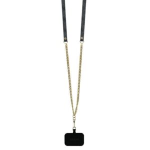 Guess GUHCP16SP4TDSCPK Apple iPhone 16 6.1" juodos spalvos kietas dėklas Leather Metal Logo Strass Crossbody - Image 8