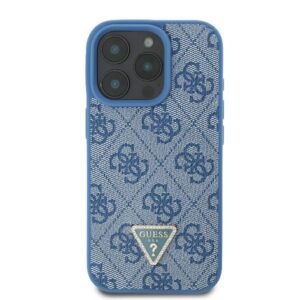 Guess GUHCP16LP4TDSCPB Apple iPhone 16 Pro 6.3" blue kietas dėklas Leather Metal Logo Strass Crossbody - Image 3