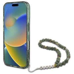 Guess GUHMP16MHGCRELSA Apple iPhone 16 Plus 6.7" žalios spalvos hardcase IML Glitter With Pearl Strap MagSaf - Image 4