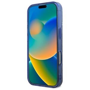 Guess GUHMP16LH4PYEEB Apple iPhone 16 Pro 6.3" blue kietas dėklas IML Peony On 4G Background MagSafe - Image 5