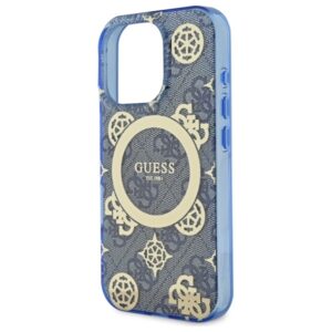 Guess GUHMP16LH4PYEEB Apple iPhone 16 Pro 6.3" blue kietas dėklas IML Peony On 4G Background MagSafe - Image 6
